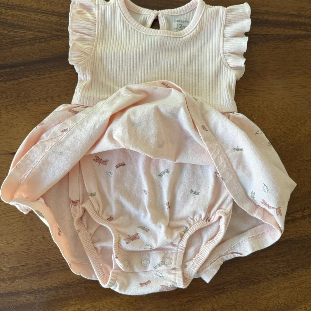 Carter's Light Pink Ruffle Sleeve Dress Size 12M - Picture 4 of 6